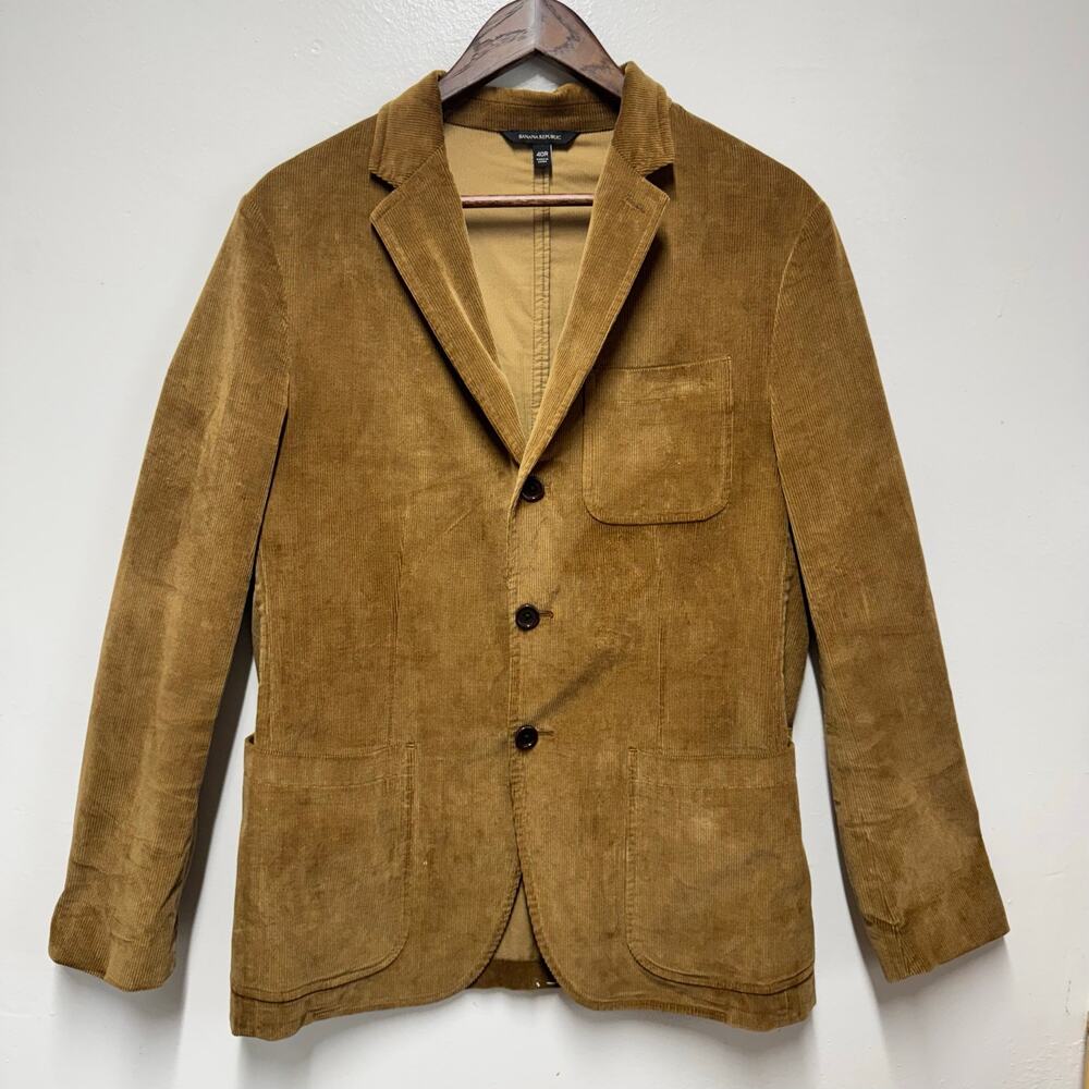 Banana Republic Mens 40R Brown Corduroy Blazer Sport Coat Cotton Academia Preppy